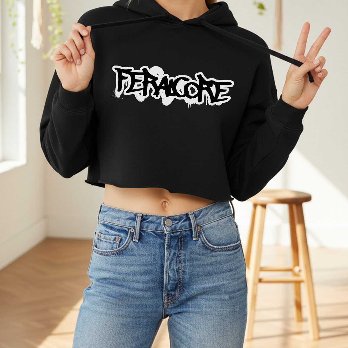 Feralcore Cropped Hoodie