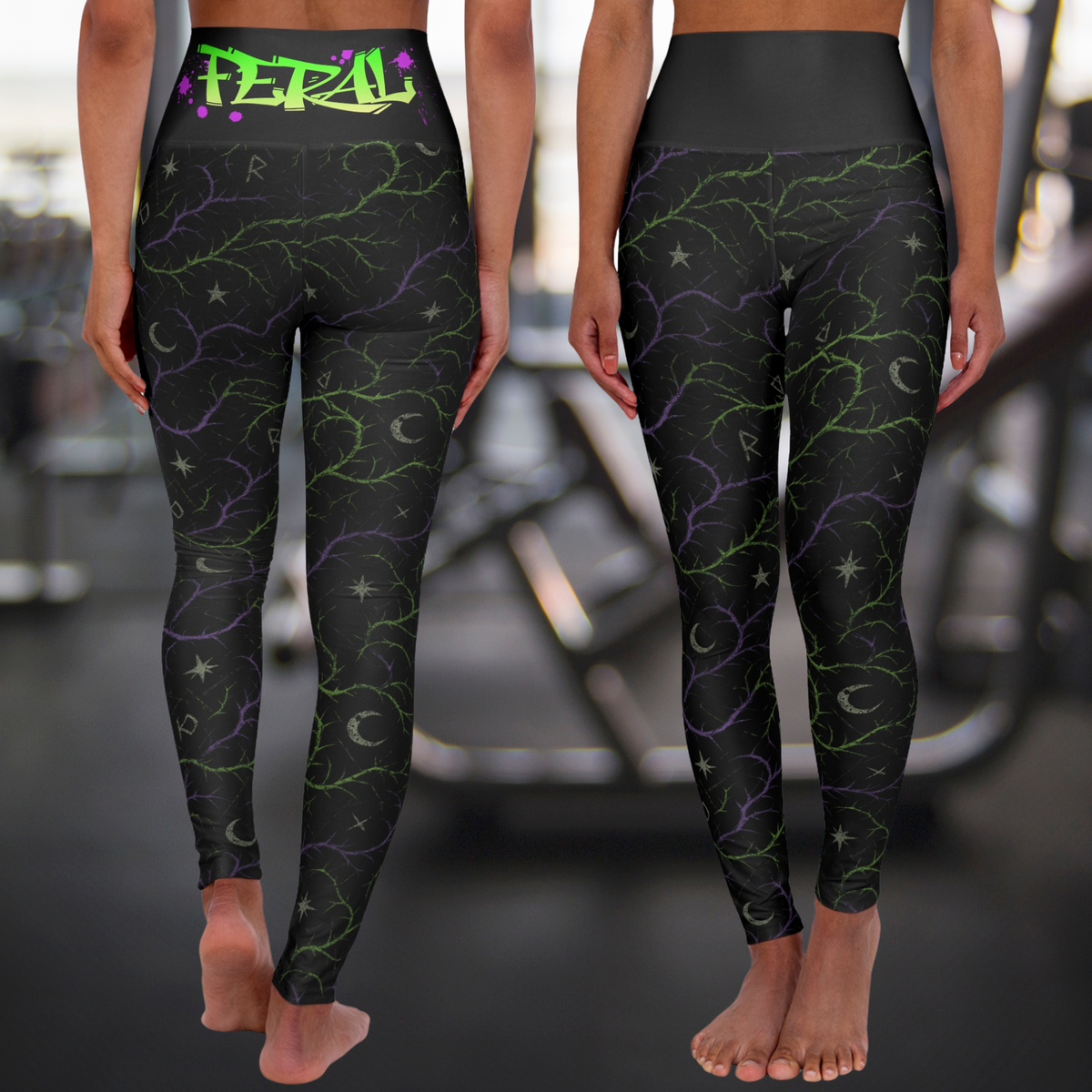 Feralcore Thornveil High-Waisted Leggings