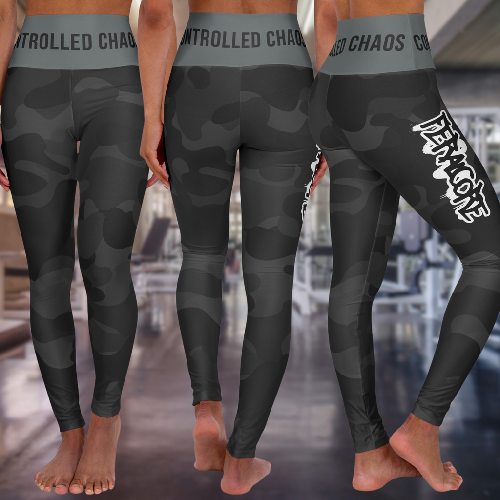 Feralcore Shadow Forged High-Waisted Camo Leggings