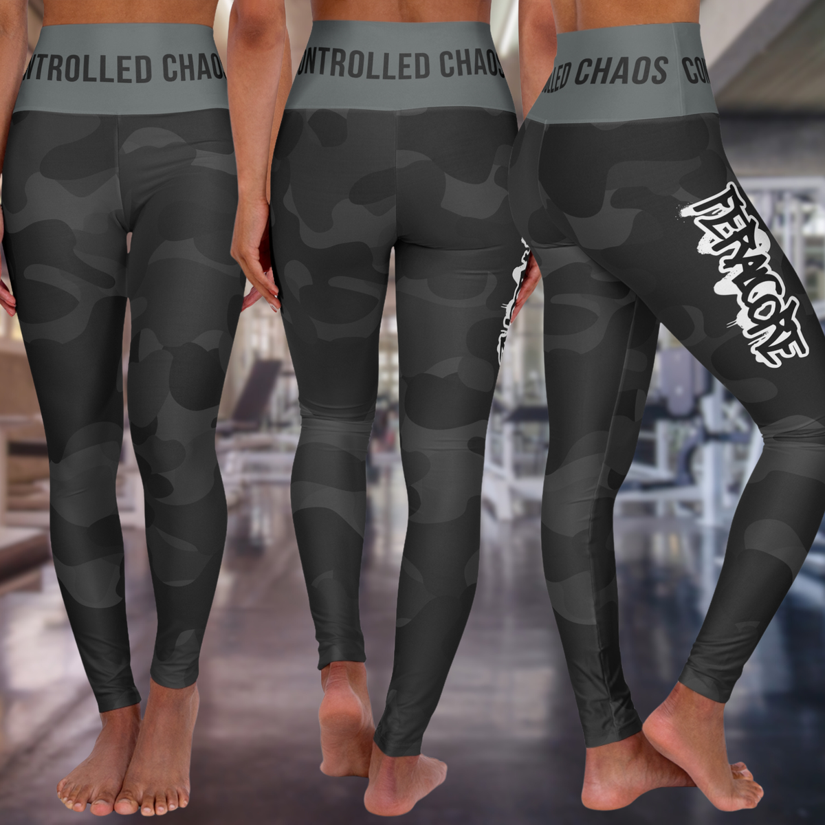 Feralcore Shadow Forged High-Waisted Camo Leggings