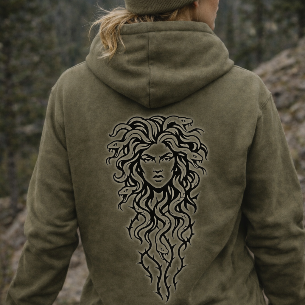 Stoneborn Sovereign – Feralcore Medusa Hoodie