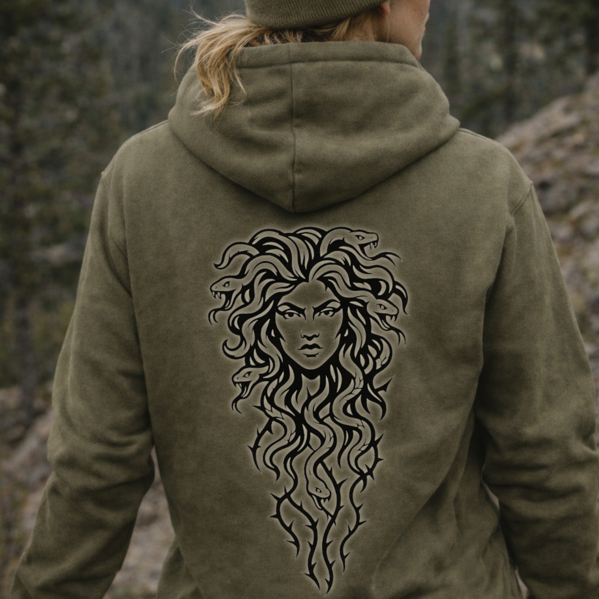 Stoneborn Sovereign – Feralcore Medusa Hoodie