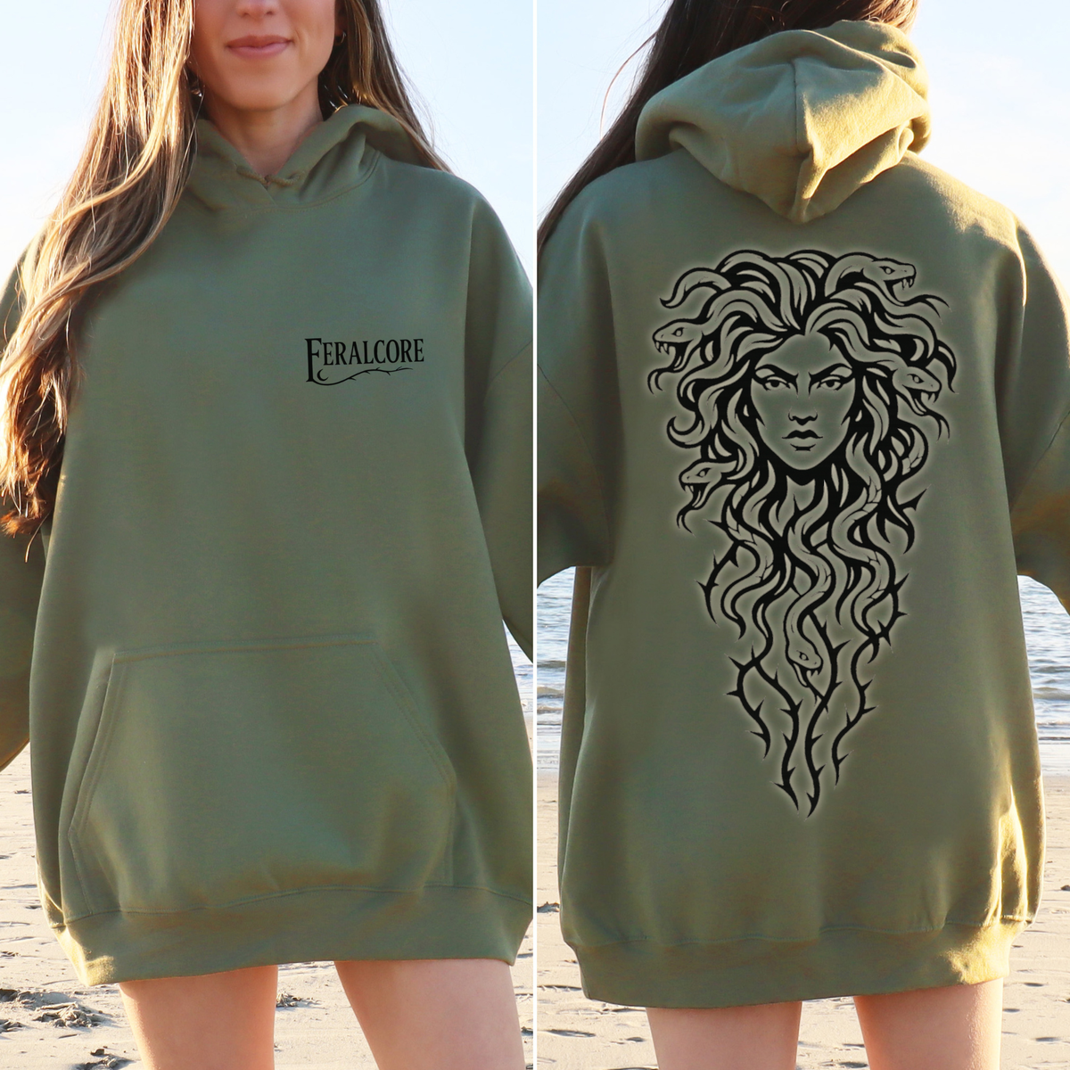 Stoneborn Sovereign – Feralcore Medusa Hoodie