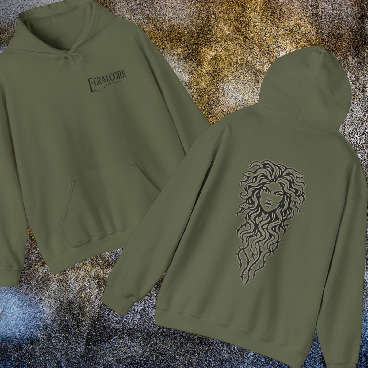 Stoneborn Sovereign – Feralcore Medusa Hoodie
