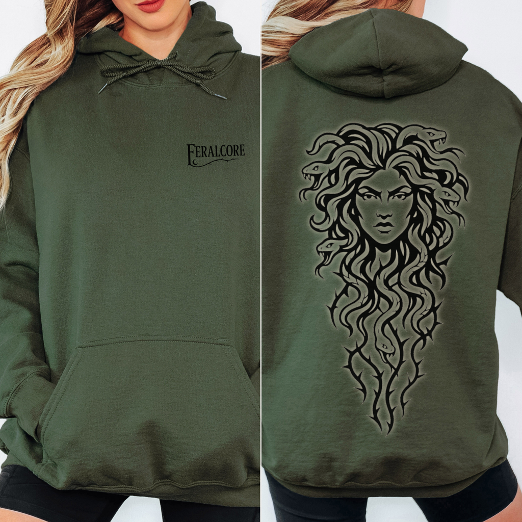 Stoneborn Sovereign – Feralcore Medusa Hoodie