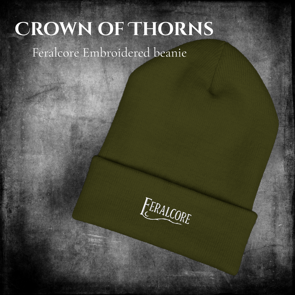 Crown of Thorns – Embroidered Feralcore Beanie