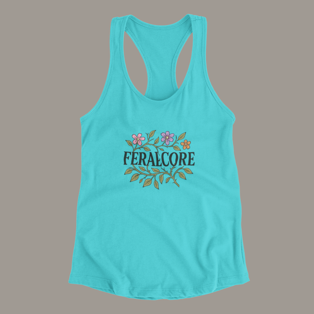 Wild Bloom Racerback Tank Top Lightweight Floral Activewear | Feralcore