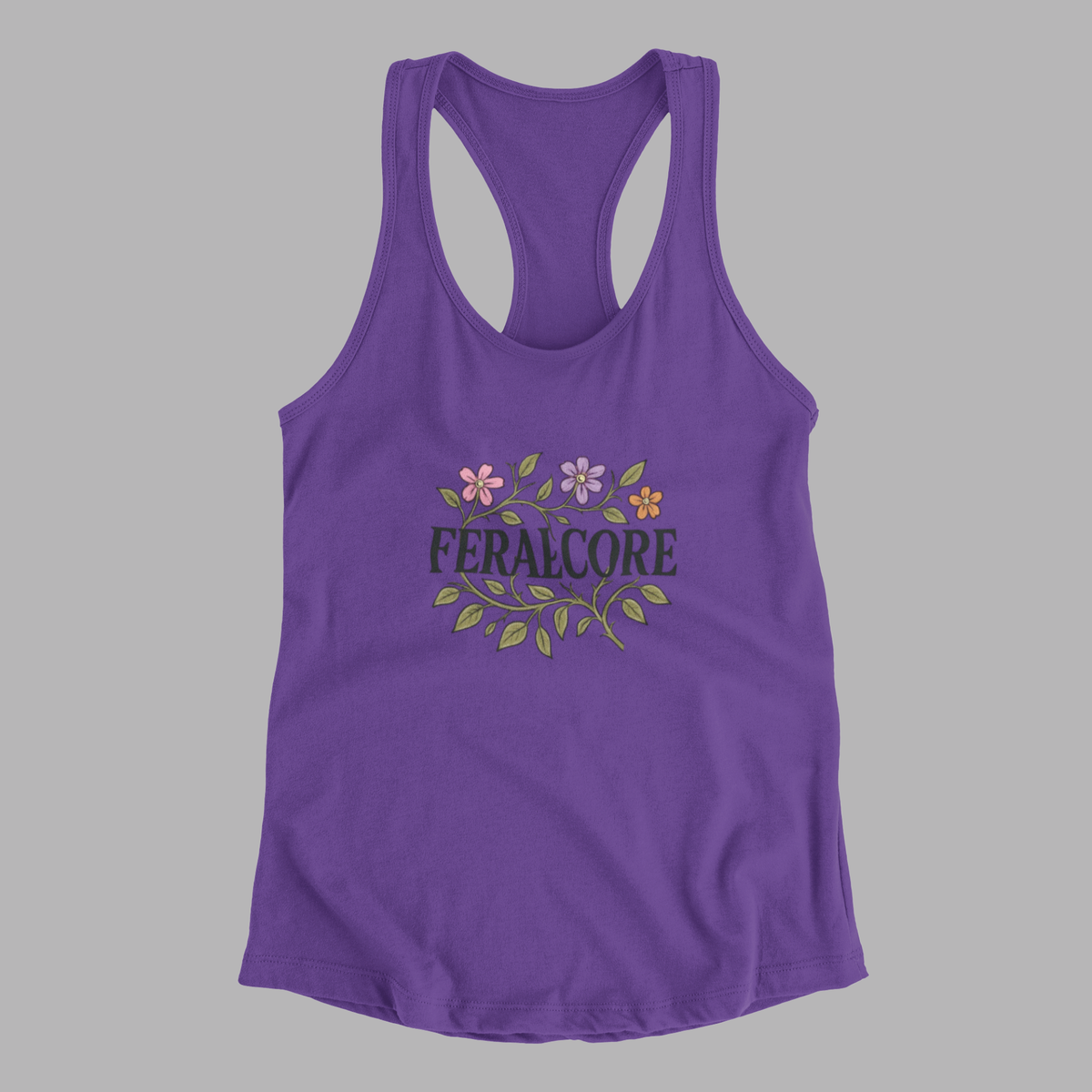 Wild Bloom Racerback Tank Top Lightweight Floral Activewear | Feralcore