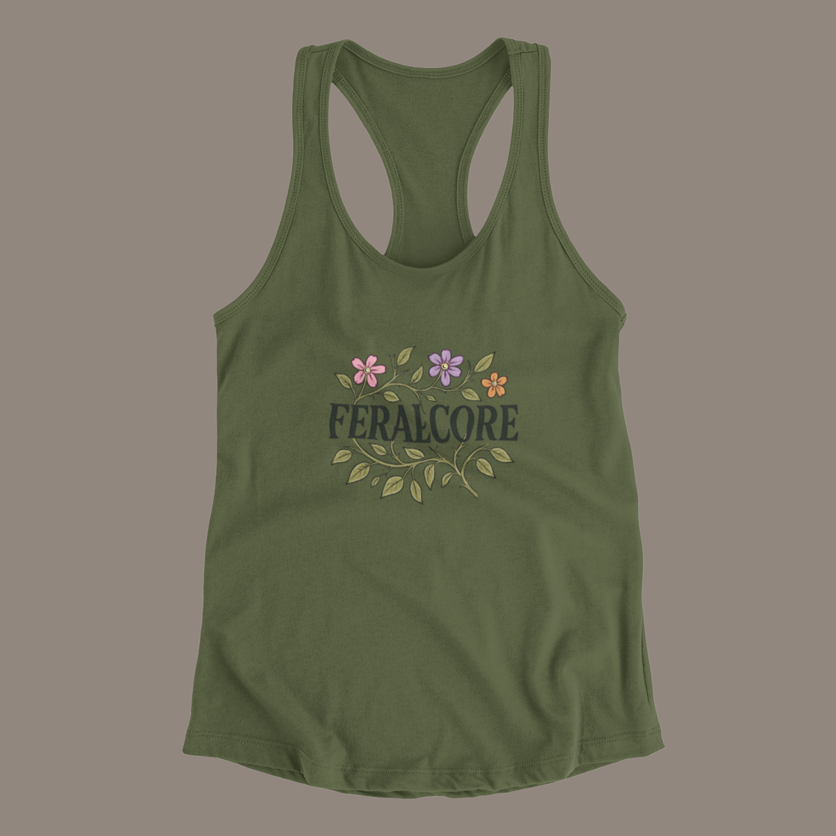 Wild Bloom Racerback Tank Top Lightweight Floral Activewear | Feralcore