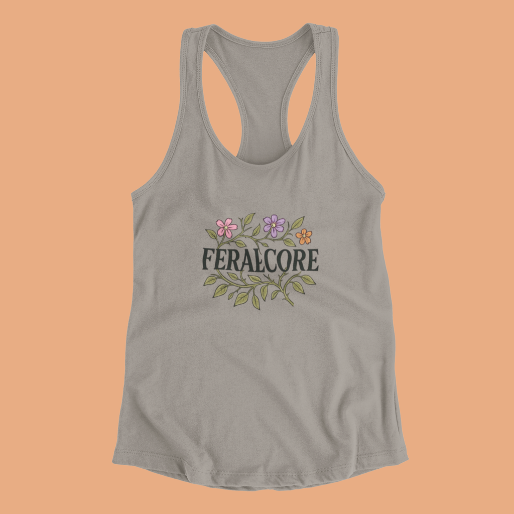 Wild Bloom Racerback Tank Top Lightweight Floral Activewear | Feralcore