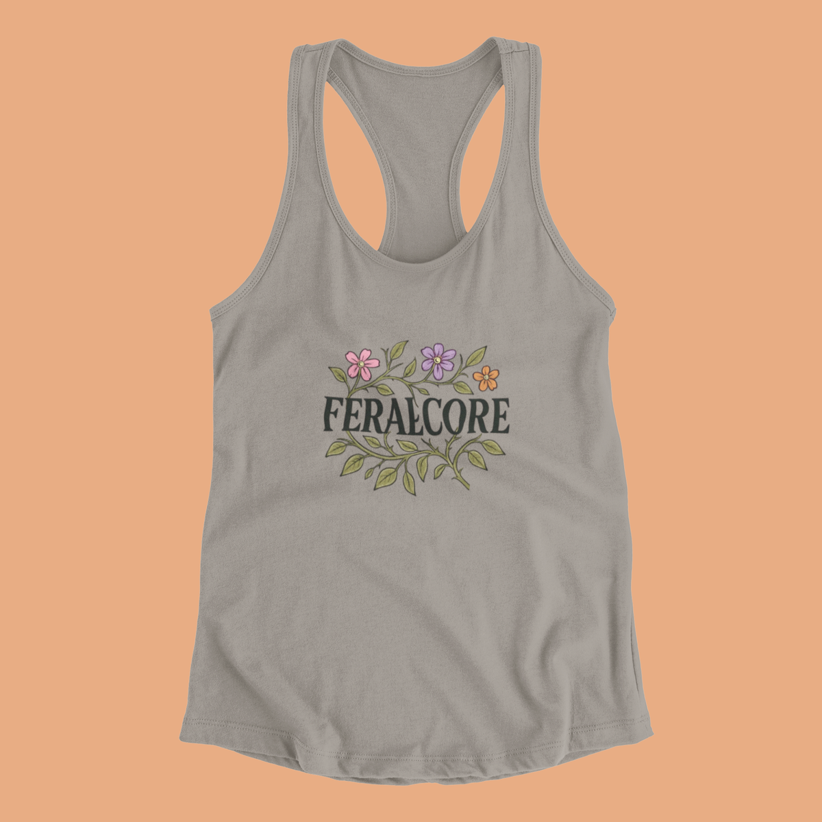 Wild Bloom Racerback Tank Top Lightweight Floral Activewear | Feralcore