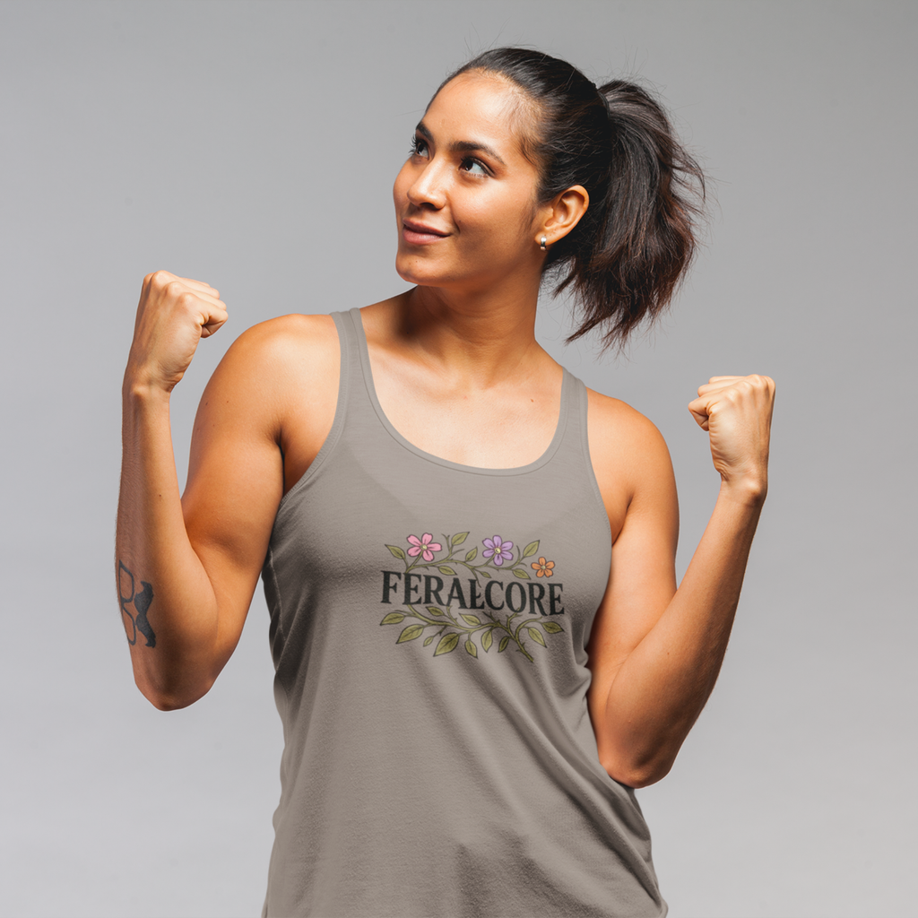 Wild Bloom Racerback Tank Top Lightweight Floral Activewear | Feralcore