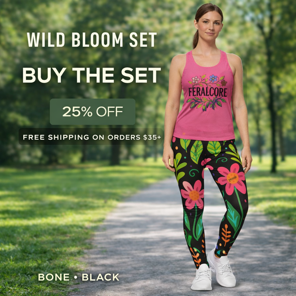Wild Bloom Racerback Tank Top Lightweight Floral Activewear | Feralcore
