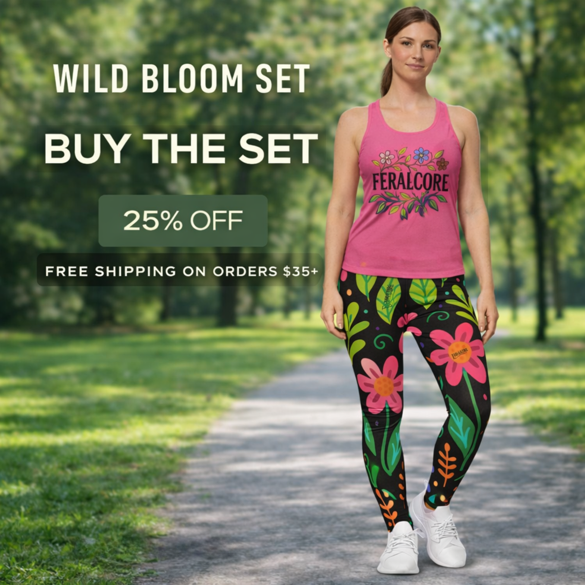 Wild Bloom Floral Yoga Pants – Black Botanical Spring Leggings