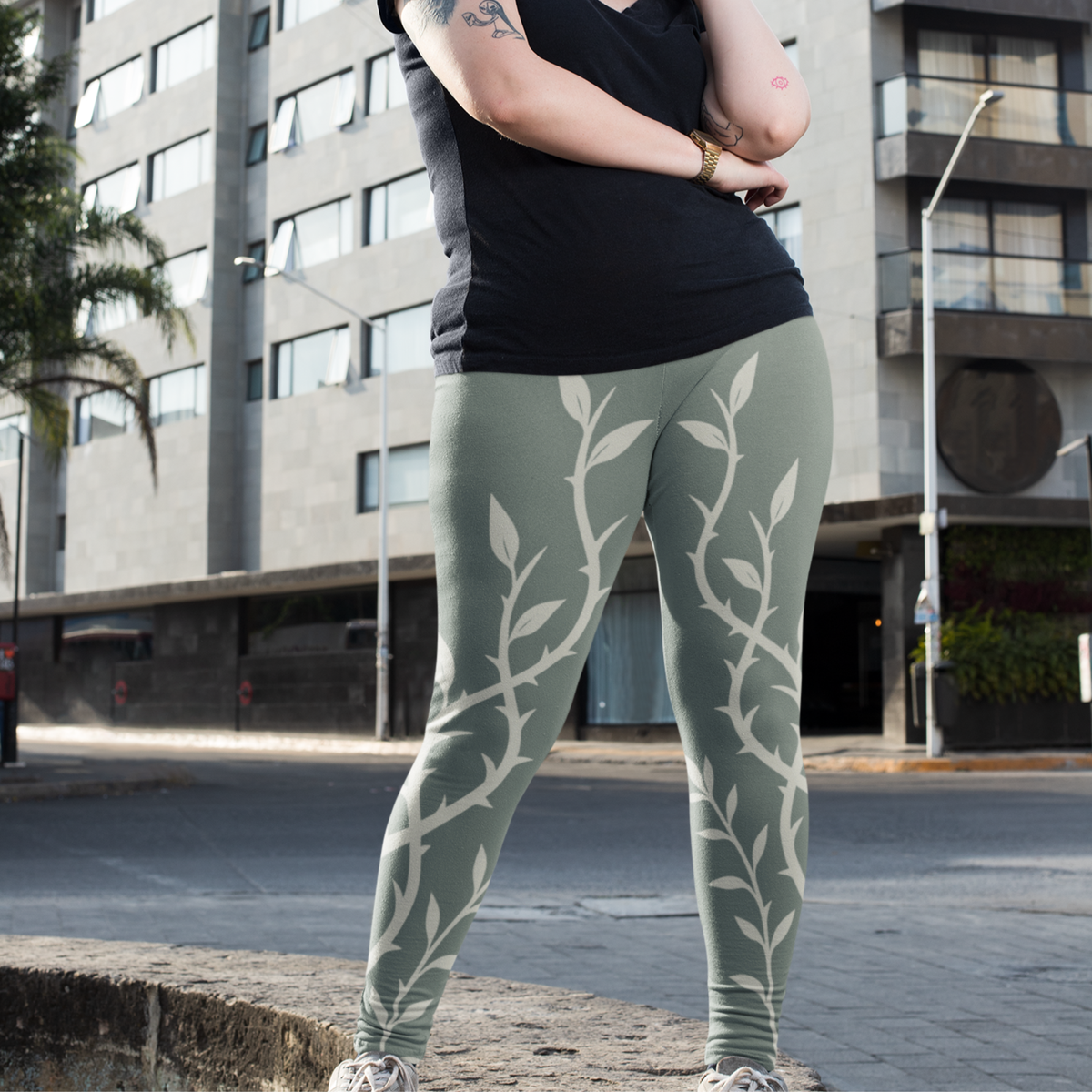 Rooted Set - Feralcore Casual Leggings , Color Olive