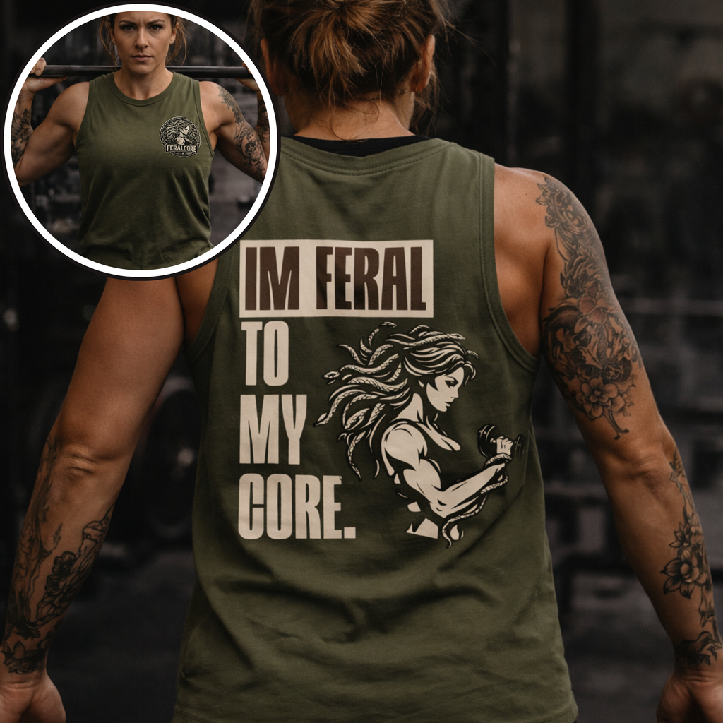 Feral to My Core Medusa Muscle Tank | Women’s Weightlifting & Gym Top