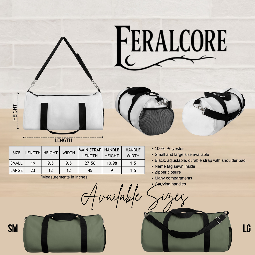Gym Duffel Bag for Women – Olive Workout Gym Bag | Feralcore Medusa Collection