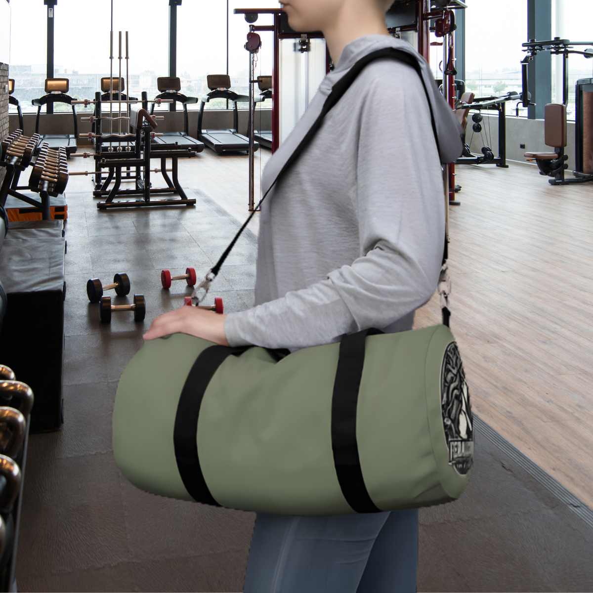 Gym Duffel Bag for Women – Olive Workout Gym Bag | Feralcore Medusa Collection