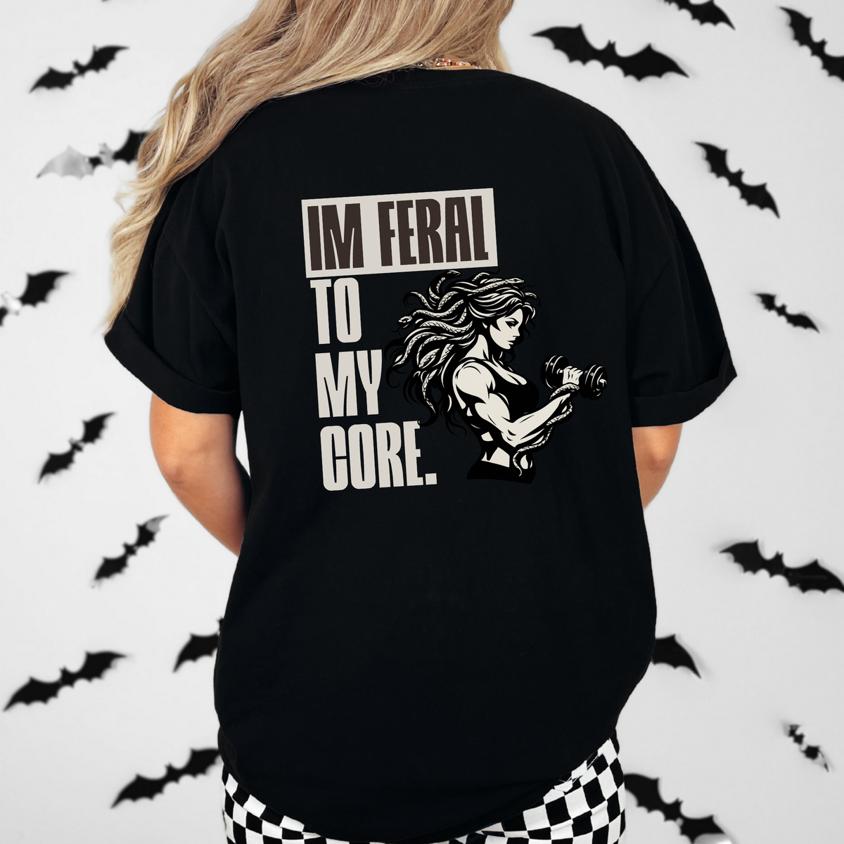 Medusa Shirt | Feral to My Core Comfort Colors Oversized Tee | Women’s Gym Graphic T-Shirt