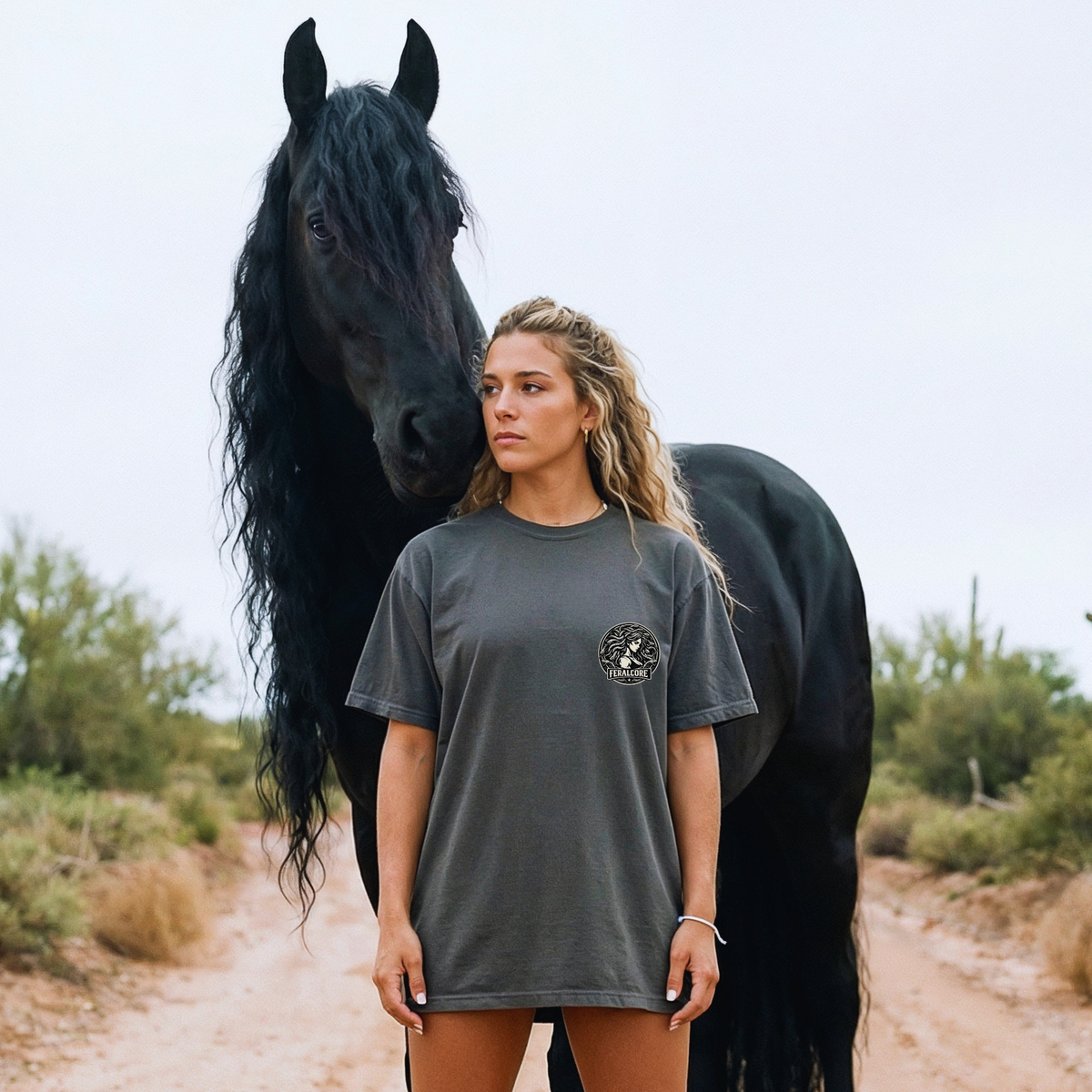 Medusa Shirt | Feral to My Core Comfort Colors Oversized Tee | Women’s Gym Graphic T-Shirt