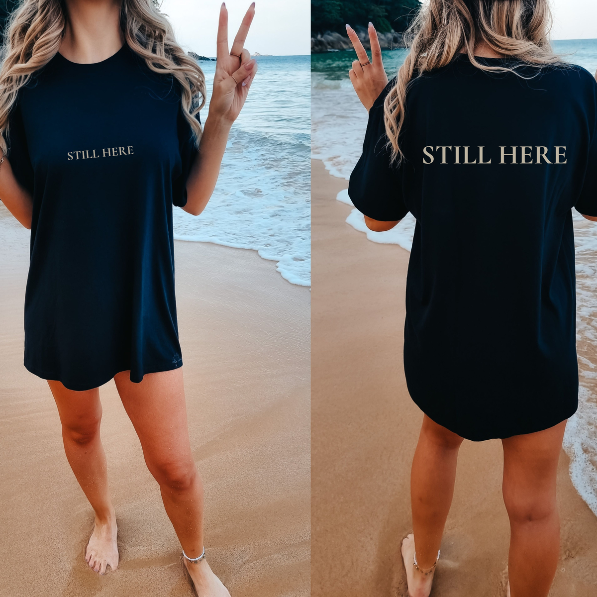 Still Here Oversized Tee | Minimal Athletic Streetwear Shirt