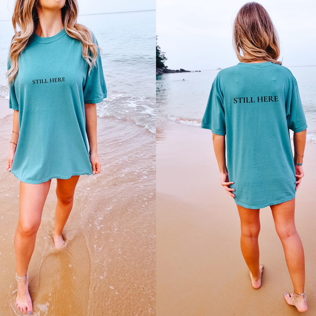 Still Here Oversized Tee | Minimal Athletic Streetwear Shirt