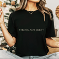 Women’s Oversized Gym Tee | Strong, Not Silent Athletic Shirt