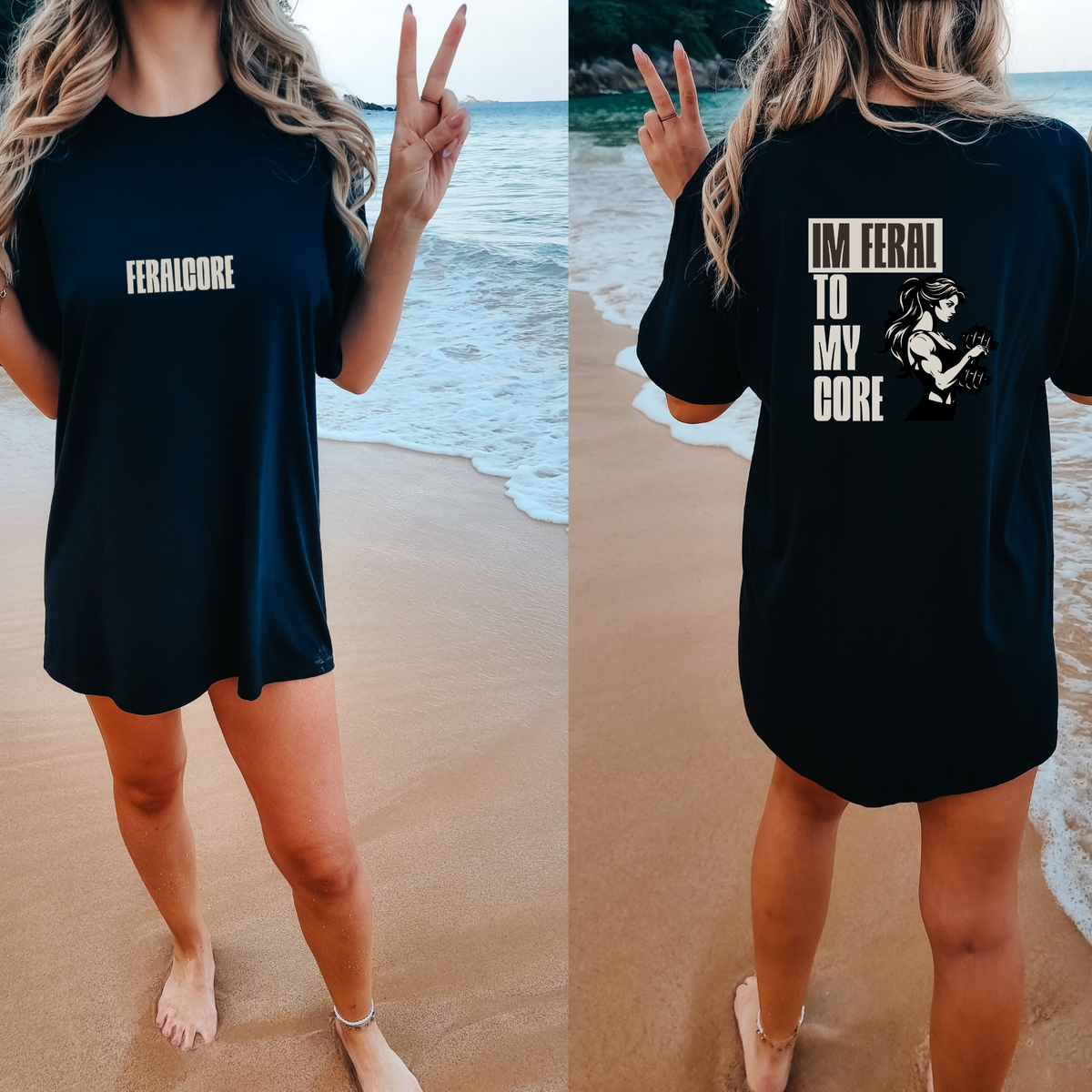 Feralcore Oversized Gym T-Shirt | Feral To My Core Athletic Shirt