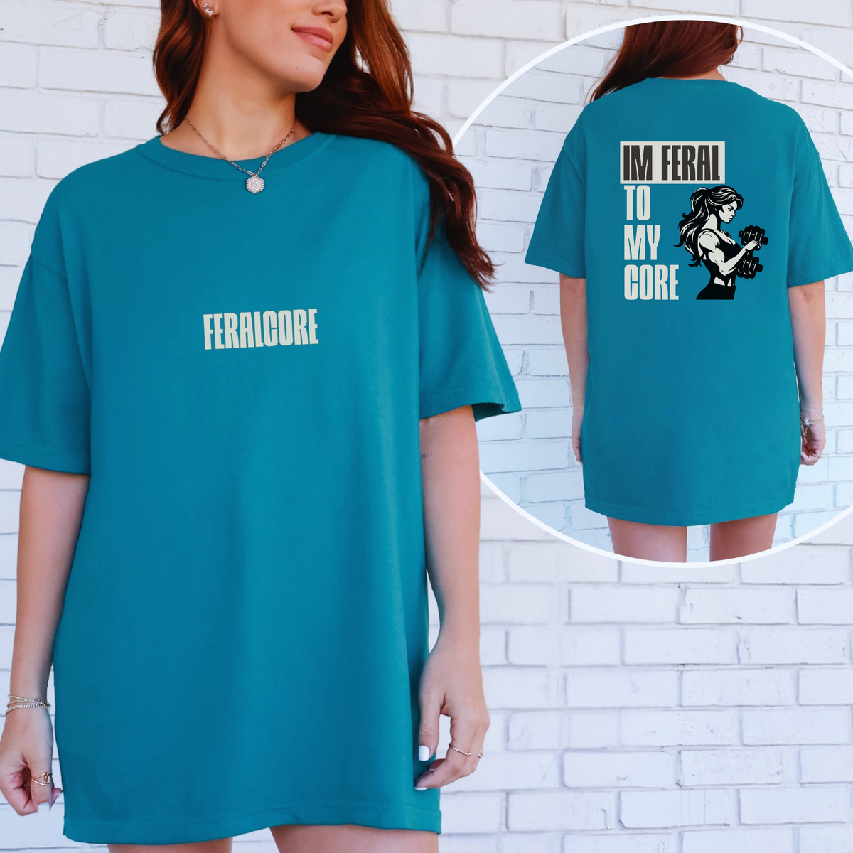 Feralcore Oversized Gym T-Shirt | Feral To My Core Athletic Shirt