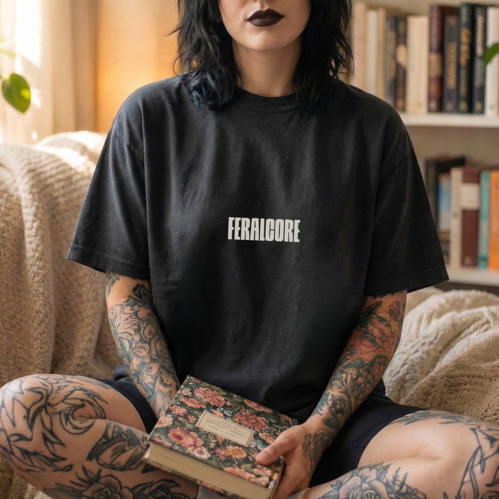 Feralcore Oversized Gym T-Shirt | Feral To My Core Athletic Shirt