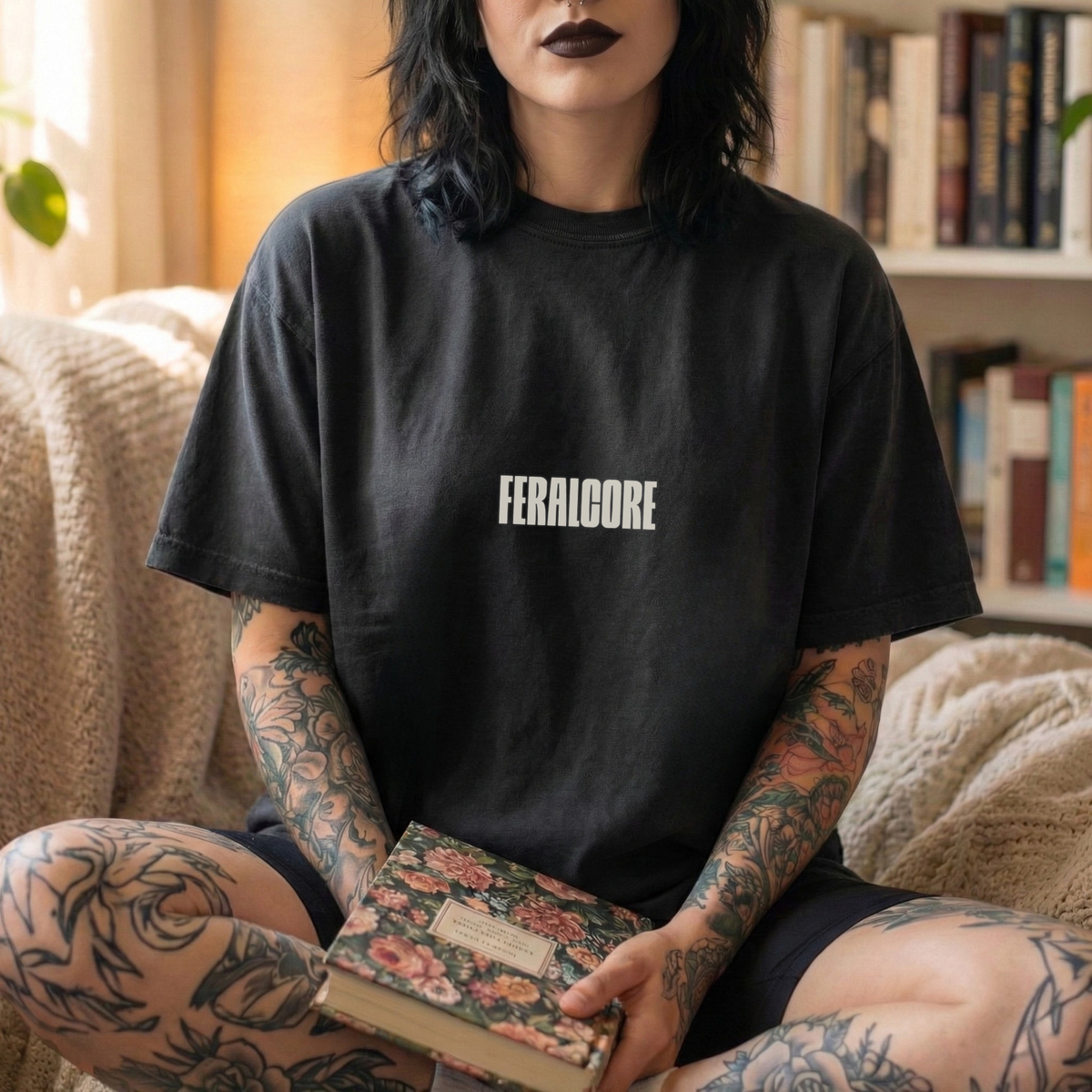 Feralcore Oversized Gym T-Shirt | Feral To My Core Athletic Shirt