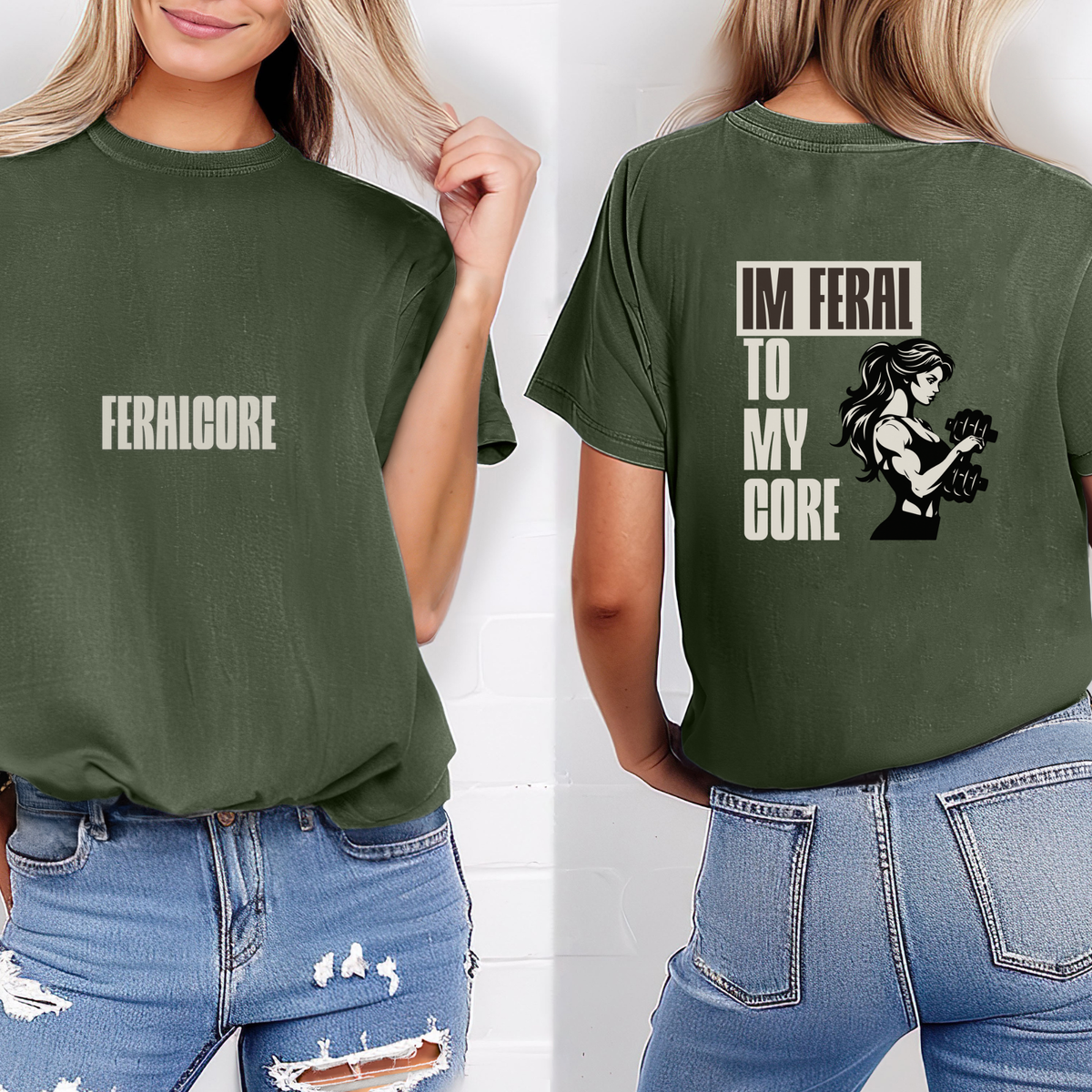 Feralcore Oversized Gym T-Shirt | Feral To My Core Athletic Shirt
