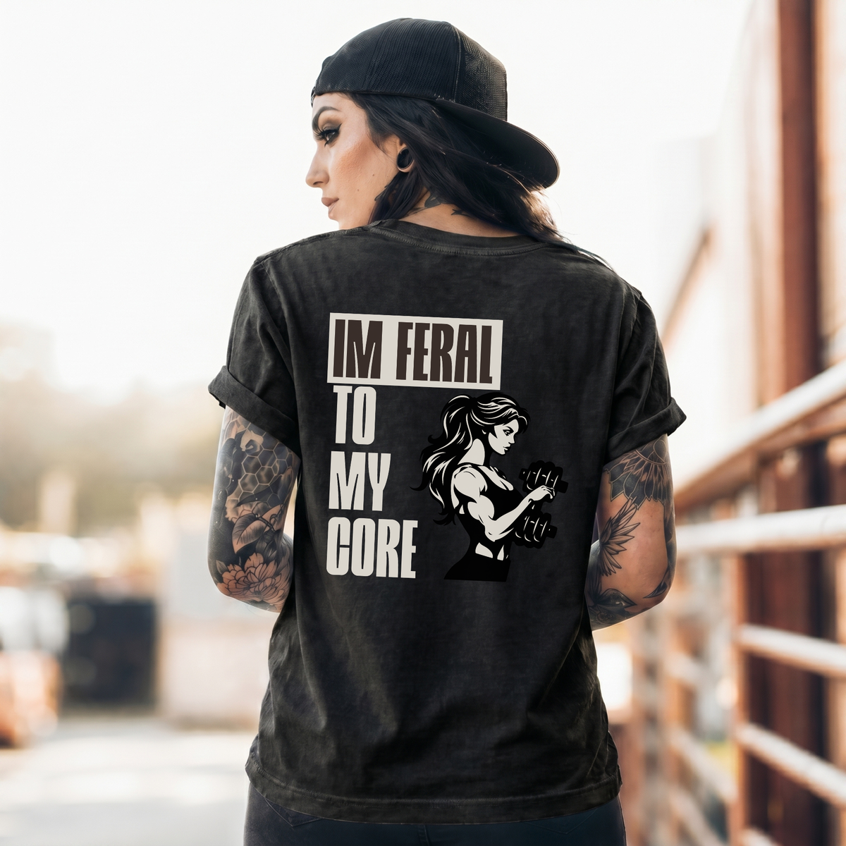 Feralcore Oversized Gym T-Shirt | Feral To My Core Athletic Shirt