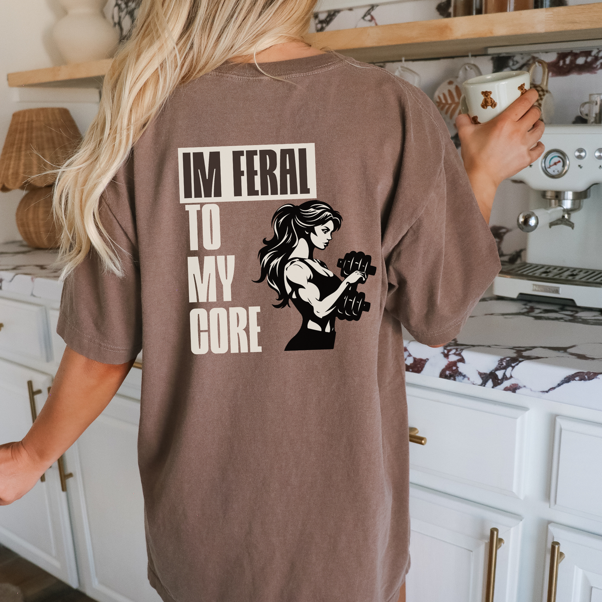 Feralcore Oversized Gym T-Shirt | Feral To My Core Athletic Shirt