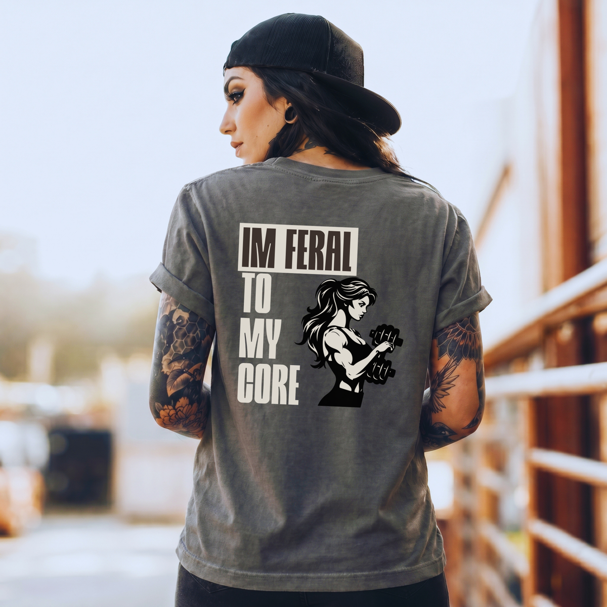 Feralcore Oversized Gym T-Shirt | Feral To My Core Athletic Shirt